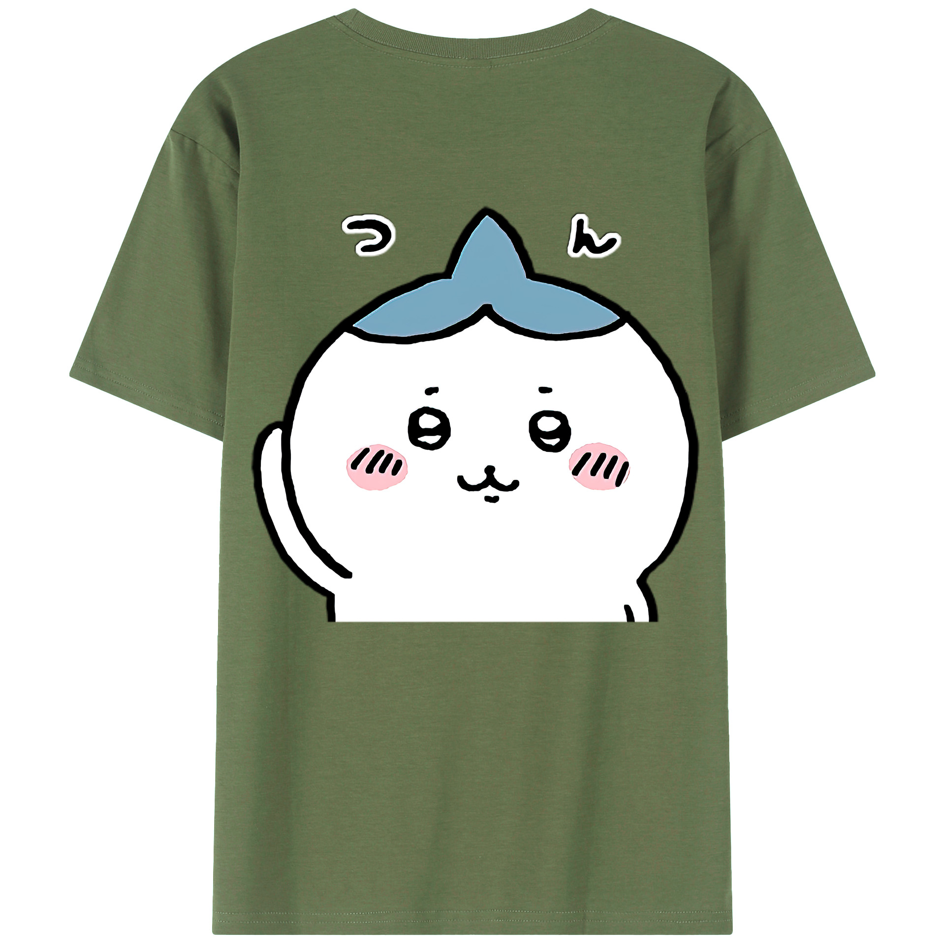 （画像用） ちいかわ ハチワレ Chii-kawa hachiware 綿100％ メンズ半袖Tシャツ（バックプリント） 通気性